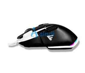 Mouse Game Factor MOG602 Click Láser Pixart 3370 19000 dpi 8 Botones Iluminación RGB Color Negro
