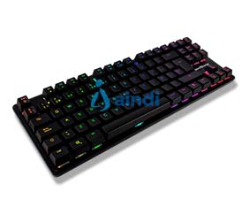 Teclado Mecánico Game Factor (D90) KBG500-BL RGB Tenkeyless USB con Switch Azul - Color Negro