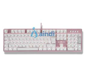 Teclado Mecánico Game Factor (D90) KBG400 Retroiluminado con Switch Azul - USB Rosa
