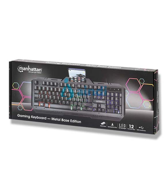 Teclado Gaming LED Manhattan 180610 con Panel Metálico para Celular
