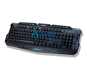 Teclado USB BROBOTIX 420028 Iluminado RGB Ergonómico Multimedia Alámbrico Negro (Inglés) - 420028