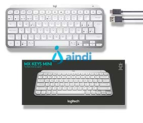Logitech MX Keys Mini. Formato del teclado: Mini. Estilo de teclado: Derecho. Interfaz del dispositivo: RF Wireless + Bluetooth, Interruptor del tecla