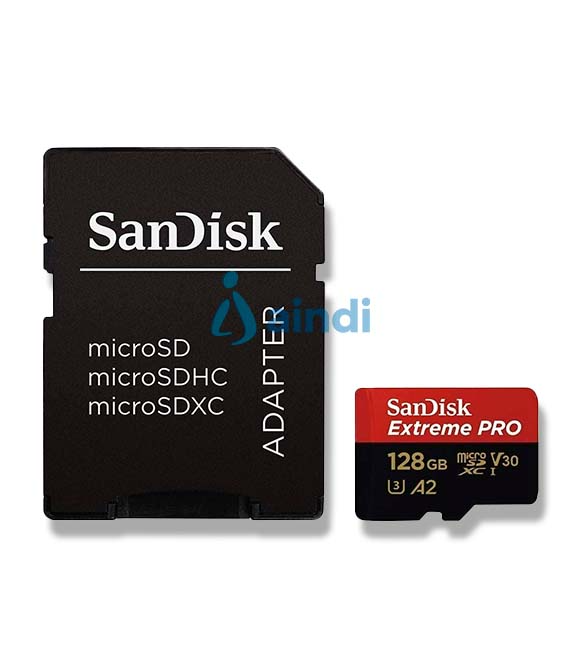 MEMORIA SANDISK MICRO SDXC 128GB EXTREME PRO 200MB/S 4K CLASE 10 A2 V30 C/ADAPTADOR SDSQXCD-128G-GN6MA