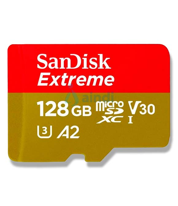 MEMORIA SANDISK MICRO SDXC 128GB EXTREME 190MB/S 4K CLASE 10 A2 V30 C/ADAPTADOR SDSQXAA-128G-GN6MA