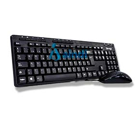 VORAGO Kms-104 Kit de Teclado y Mouse, estándar, 105 teclas, negro, 1000 DPI | Kms-104