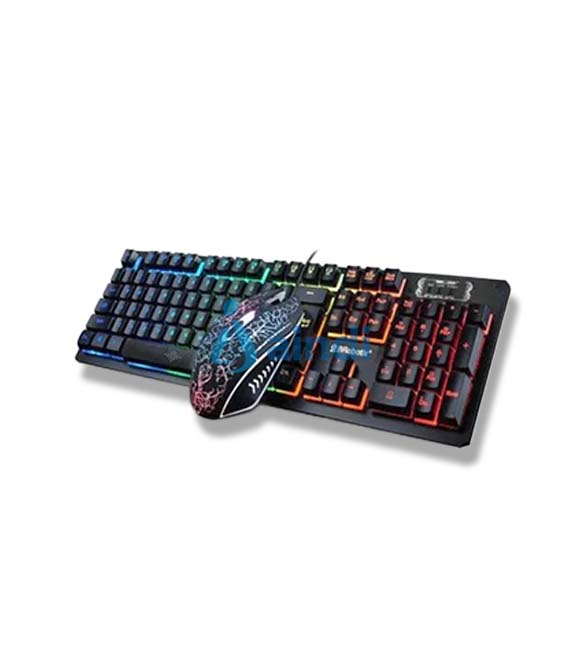 Teclado y Mouse USB RGB Negro BROBOTIX 458977 