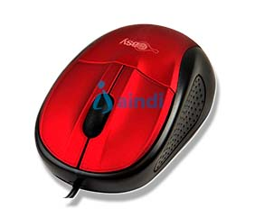Easy Line Mouse Óptico Alámbrico USB 1200 DPI Rojo EL-993315