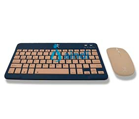 Perfect Choice Genova Kit Teclado y Mouse Inalámbrico Bluetooth Recargable Ergonómico Compacto Azul PC-201274