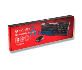 Naceb Technology NA-112 Kit de teclado y mouse estándar negro NA-112