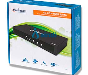 Manhattan 207805 Adaptador Video Splitter HDMI 4K a 60Hz 4 Puertos Negro