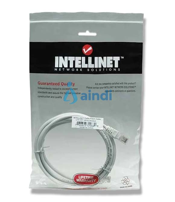Intellinet Cable de red, Cat5e, UTP. Longitud de cable: 7,5 m, Cable estándar: Cat5e, Blindaje de cable: U/UTP (UTP), Conector 1: RJ-45, Conector 2: R