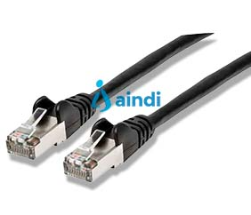 INTELLINET Cable Red Cat6a S/FTP RJ45 50 Micras 0.9m Negro 741521