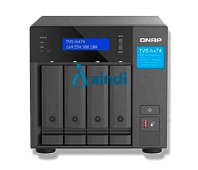 Nas qnap h474-pt-8g / 4 bahias / torre / intel pentium 2nucleos 3.7ghz / 8gb ram ddr4 / m.2 2280(2) / lan 2,5gbe(2) / wake on lan / pcie (2) / usb 3.2(3) / hdmi(1) / hot swap / no incluye discos