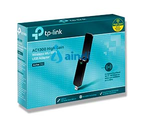 TARJETA DE RED USB INALAMBRICA TP-LINK ARCHER T4U BANDA DUAL AC1300 400MPBS EN 2.4GHZ Y 867MBPS EN 5GHZ 802.11 AC/A/B/G/N PUERTO USB 3.0 PARA WINDOWS Y MAC