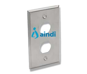 TRIPP-LITE N206-FP02-IND Placa frontal de ancho sencillo de 2 puertos, plata, acero inoxidable, N206-FP02-IND