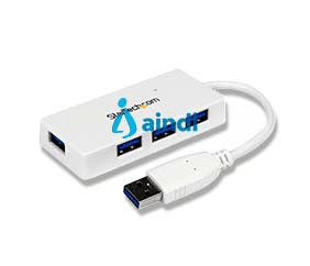 Adaptador concentrador hub usb 3.0 super speed 4 puertos salidas portátil para laptop computadora - blanco - startech.com mod. st4300minu3w