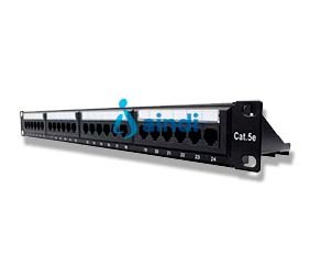PANEL DE PARCHEO CAT5E UTP 24 PTOS RJ45 MONTAJE RACK 19IN 1U