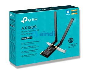 TARJETA DE RED PCIE | TP-LINK | ARCHER TX20E | WIFI 6 | AX1800 | BLUETHOOTH 5.2 | (5GHZ) 1201 MBPS | (2.4 GHZ) 574 MBPS