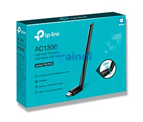 TARJETA DE RED USB TP-LINK ARCHER T3U PLUS BANDA DUAL ALTA GANANCIA AC1300 5GHZ 867MBPS 2.4GHZ 400MBPS 802.11AC/A/N/G/B USB 3.0 ANTENA EXTERNA MU-MIMO
