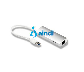 Concentrador de 3 Puertos USB 3.0 con Adaptador de Red Ethernet Gigabit - Hub Portátil de Aluminio - StarTech.com Modelo ST3300G3UA