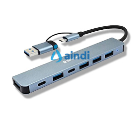 Docking Station BROBOTIX 6005446 Hub Conector Dual USB A&C V3.0 7 en 1
