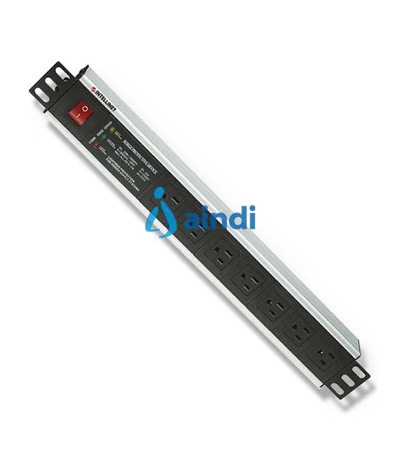 Barra PDU Intellinet Gab/Rack 19" 1.5U Supresor de picos On/Off 7 Contactos