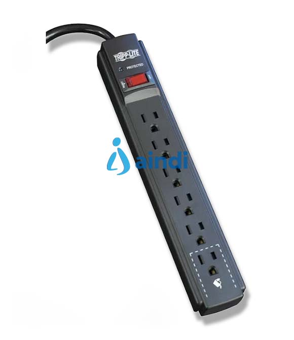 Supresor de Sobretensiones Tripp Lite - 6 Tomacorrientes, Cable de 1.83m, 790 Joules, Color Negro