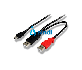 Cable usb en y de 91cm para discos duros externos - 2x usb a macho a 1x usb mini b macho - startech.com mod. usb2habmy3