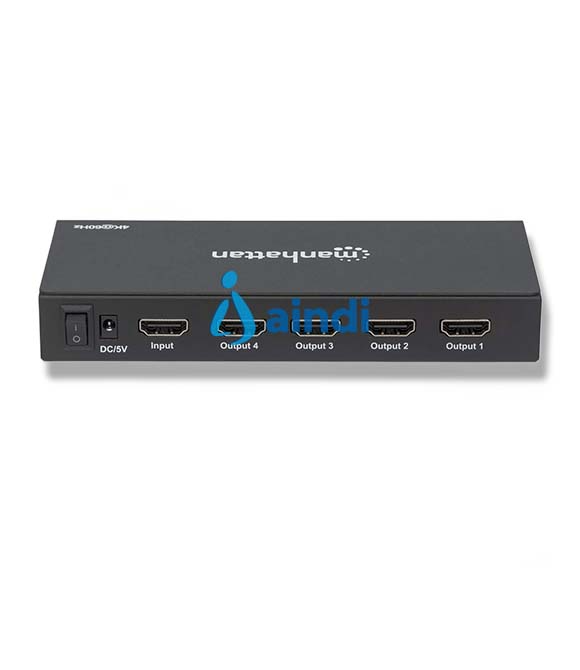 Video Splitter Manhattan HDMI 4K UHDTV 4 Puertos Color Negro