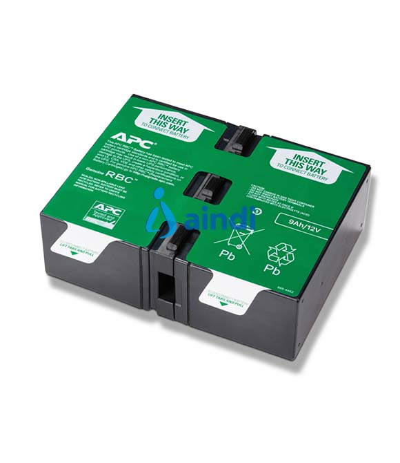 CARTUCHO DE BATERIAS DE RECAMBIO 123 DE APC, PARA UPS BR1000G, SMT750RM2U LO CONFORMAN LAS 2 BATERIAS QUE SE VISUALIZAN EN LA IMAGEN