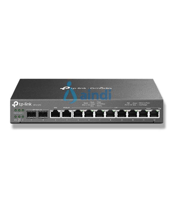 ROUTER | TP-LINK | ER7212PC | VPN GIGABIT 3 EN 1 (ROUTER, CONMUTADOR POE Y CONTROLADOR) |  4 PUERTOS WAN | 2 PUERTOS GIGABIT SFP WAN/LAN |  1 PTO RJ45 GIGABIT WAN |  1 PTO GIGABIT RJ45 WAN/LAN