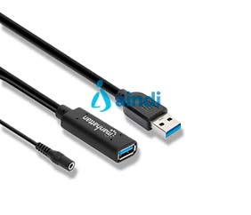 Manhattan 153768 Cable USB Extension V3.2 Activa 15.0 m Negro