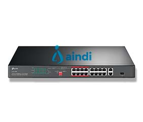 TP-Link TL-SL1218P switch No administrado Gigabit Ethernet (10/100/1000) Energía sobre Ethernet (PoE) 1U Negro