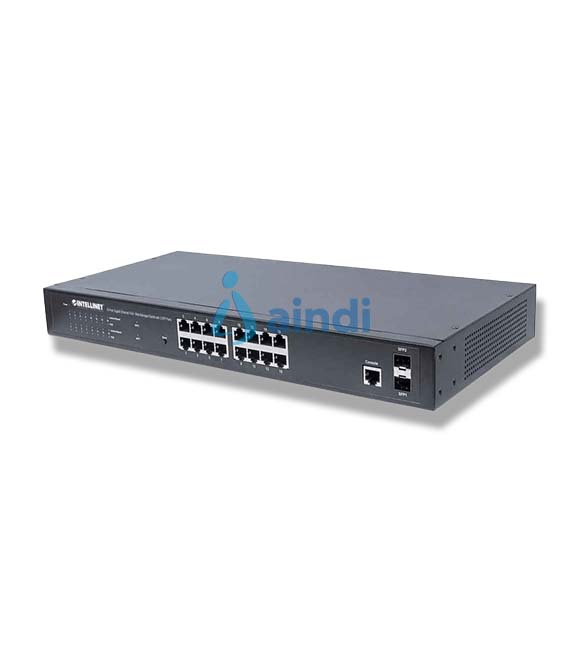 POE SWITCH 16 PTOS INTELLINET GB 19 30W/PORT, 220W, ADMIN + 2 SFP