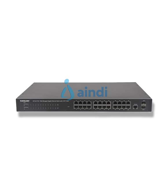 POE SWITCH INTELLINET 24 PTOS GB 19 30W/PORT 240W 2 SFP