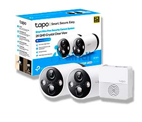 TP-Link Tapo C420S2 Kit 2 Cámaras para Exterior con Batería Recargable, Resolución 2K 1080P, IP65, Visión Nocturna, Audio Bidireccional - TAPO C420S2