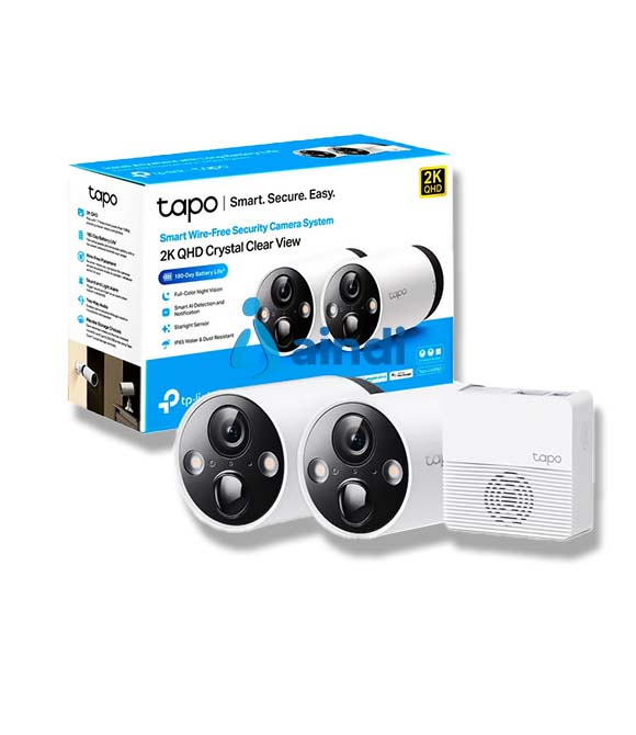 CAMARA WIFI | TP-LINK | TAPO C420S2 (KIT 2 CAMARAS) | PARA EXTERIOR | CON BATERIA RECARGABLE RESOLUCION 2K (1080P) IP65 A PRUEBA DE AGUA | VISION NOCTURNA AUDIO BIDIRECCIONAL