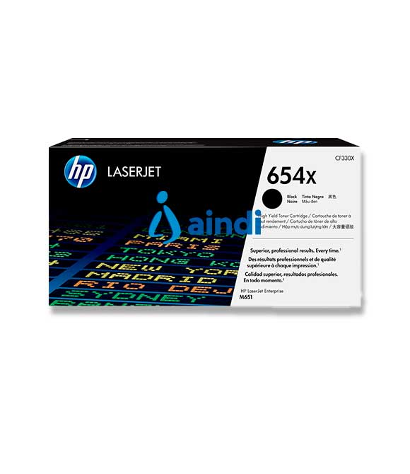 Cartucho de Tóner Original HP 654X LaserJet de Alta Capacidad Negro