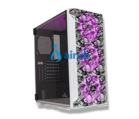 Yeyian Gabinete Hollow Serie 2500 Camuflage Blanco ATX Mesh ARGB YGH-49704
