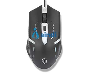 Manhattan 190206 Mouse óptico luminiscente RGB USB negro - 190206