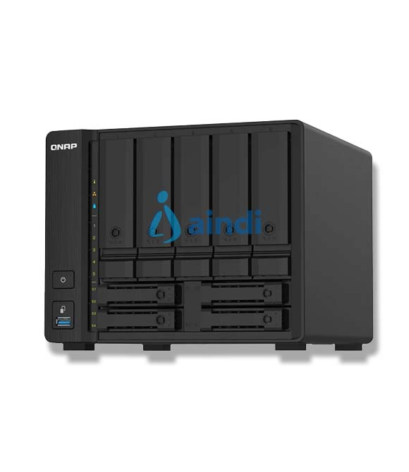 NAS QNAP TS-932PX-4G/ 9 BAHIAS SATA HDD DE 3,5 Y DE 2,5/ NUCLEO CUADRUPLE 1.7GHZ/4GB DDR4 SODIMM AMPLIABLE A 16GB/2 PTO 2,5 GBE /2 PTO 10 GBE /USB 3.2 X3/ HOTSWAP/ NO INCLUYE DISCO