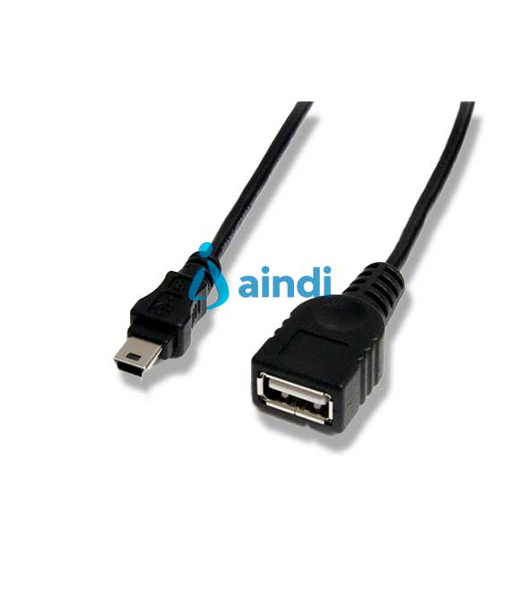CABLE DE 30CM CONVERTIDOR USB 2.0 DE USB A A MINI USB B - HEMBRA / MACHO - USB (F) A MINI USB TIPO B (M) - NEGRO - USBMUSBFM1 - STARTECH.COM MOD. USBMUSBFM1