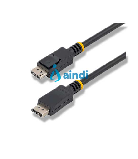 CABLE DE 5M DISPLAYPORT 4K MBR CON CIERRE DE SEGURIDAD MEDIANTE MECANISMO DE BLOQUEO - 2X MACHO DP - LATCHES - NEGRO - STARTECH.COM MOD. DISPL5M