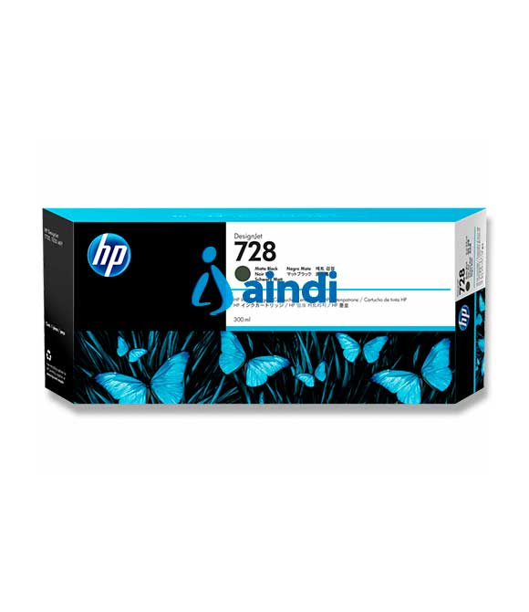 HP Cartucho de tinta DesignJet 728 de 300 ml negro mate