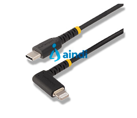 StarTech.com RUSB2CLTMM1MR Cable USB-C a Lightning de 1 m, acodado, MFi