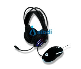 Kit Gamer Vortred Raito 2 en 1 Alámbrico Diadema+Mouse Color Negro