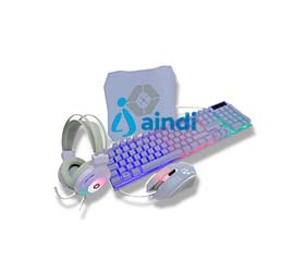 VORTRED Kit teclado y mouse gamer con audífonos sonido envolvente 7.1 Berry | V-930662