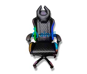 NECNON NSG-RGB-1 Silla gaming RGB con inclinación de respaldo 145° y cojín lumbar y de cabeza NBSGR125RG