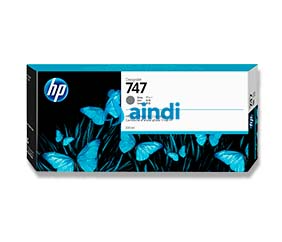 HP Cartucho de Tinta DesignJet 747 Gris 300 ml P2V86A UPC 0191628213610