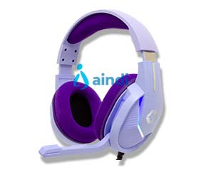 Diadema Vortred Axolotl Gamer Alámbrica RGB 3.5mm Color Morado